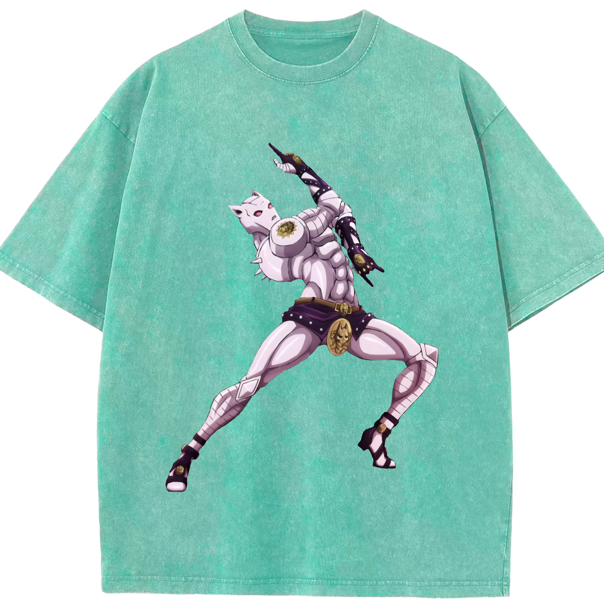 （画像用） ジョジョの奇妙な冒険 きら よしかげ JoJo's Bizarre Adventure Kira Yoshikage 綿100% ヴィンテージ風 半袖Tシャツ（フロントプリント）